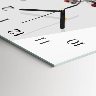 Wanduhr aus glas horizontal Weinkelch