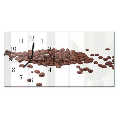 Glas wanduhr mit motiv horizontal Koffein in Bohnen