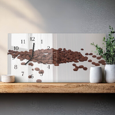 Glas wanduhr mit motiv horizontal Koffein in Bohnen