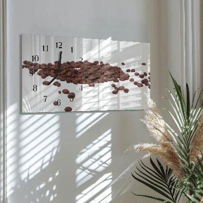 Glas wanduhr mit motiv horizontal Koffein in Bohnen