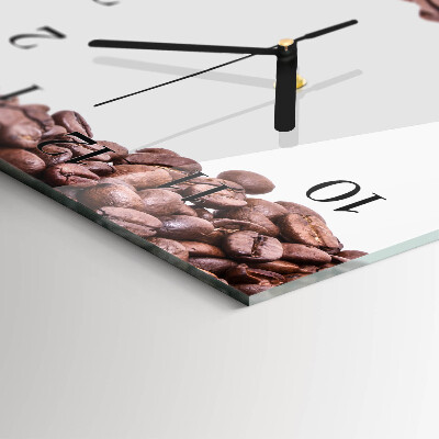 Horizontale glas wanduhr Kaffeebohnen