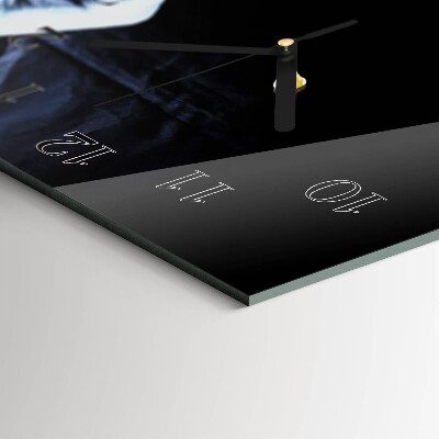 Glas wanduhr mit motiv horizontal Musikalischer Gitarrist