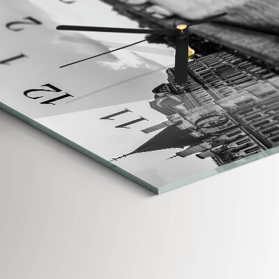 Horizontale glas wanduhr Pariser Brücken