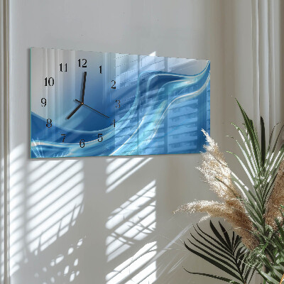 Horizontale Uhr Blaue Wellen