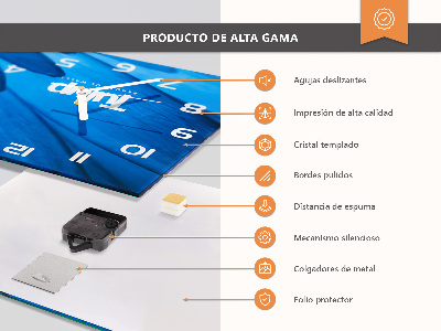 Glas wanduhr mit motiv horizontal Korb mit Äpfeln