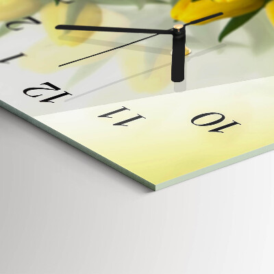 Wanduhr aus glas horizontal Gartentulpen