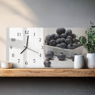 Wanduhr aus glas horizontal Blaubeeren
