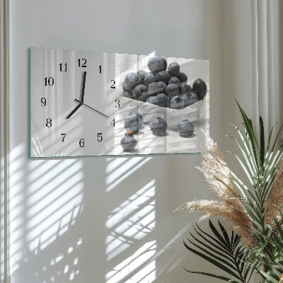 Wanduhr aus glas horizontal Blaubeeren