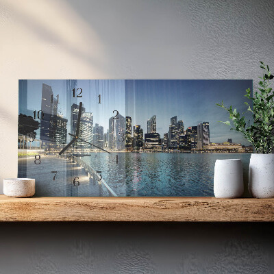 Wanduhr aus glas horizontal Stadt bei Nacht
