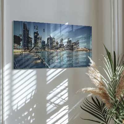 Wanduhr aus glas horizontal Stadt bei Nacht