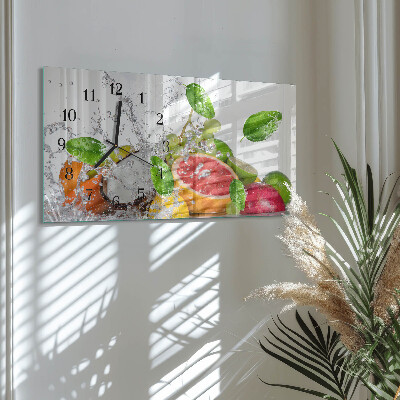 Horizontale glas wanduhr Versunkene Früchte