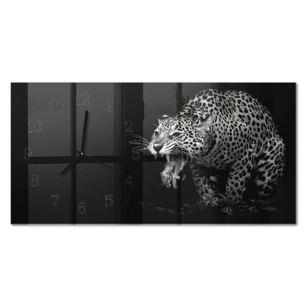 Glas wanduhr mit motiv horizontal Amerikanischer Jaguar