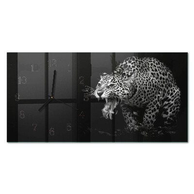 Glas wanduhr mit motiv horizontal Amerikanischer Jaguar