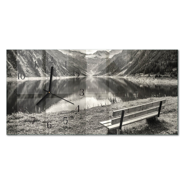 Wanduhr aus glas horizontal Berge in Stille