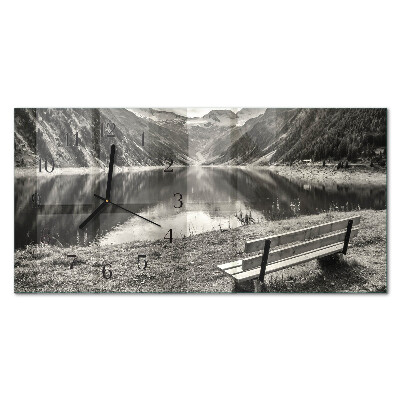 Wanduhr aus glas horizontal Berge in Stille
