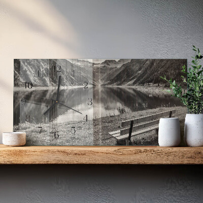 Wanduhr aus glas horizontal Berge in Stille