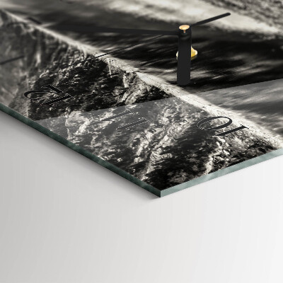 Wanduhr aus glas horizontal Berge in Stille