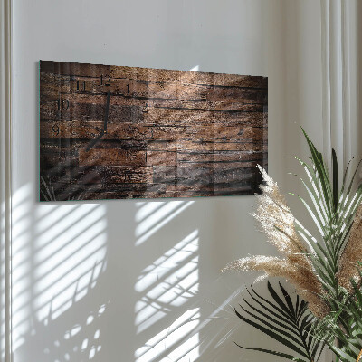 Horizontale Uhr Naturholz