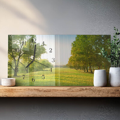 Wanduhr aus glas horizontal Grüne Natur