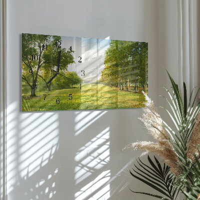 Wanduhr aus glas horizontal Grüne Natur