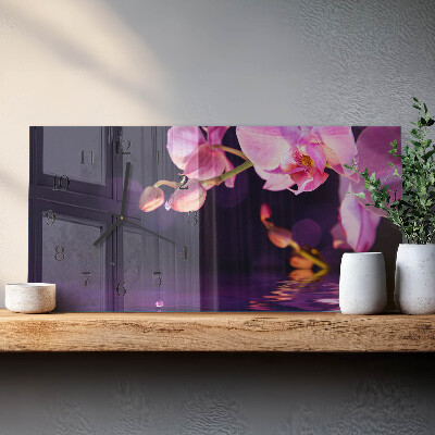 Glasuhr horizontal Orchidee