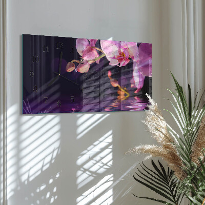 Glasuhr horizontal Orchidee