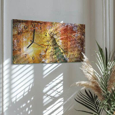 Wanduhr aus glas horizontal Herbstsaison