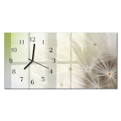 Horizontale glas wanduhr Gemeiner Löwenzahn