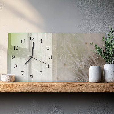 Horizontale glas wanduhr Gemeiner Löwenzahn