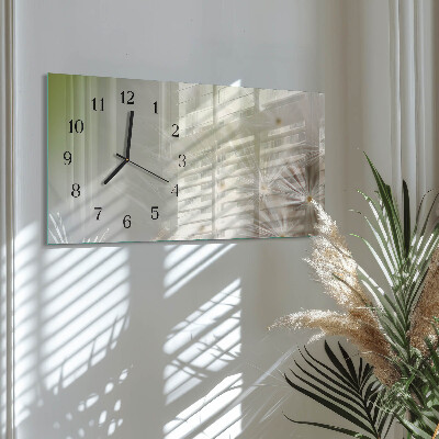 Horizontale glas wanduhr Gemeiner Löwenzahn