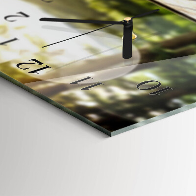 Horizontale glas wanduhr Eine Tasse Kaffee