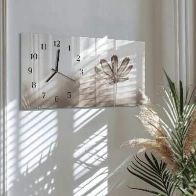 Glas wanduhr mit motiv horizontal Eine Blume ist aufgeblüht