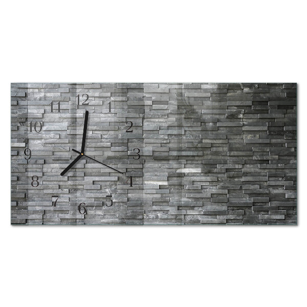 Horizontale glas wanduhr Steinstruktur