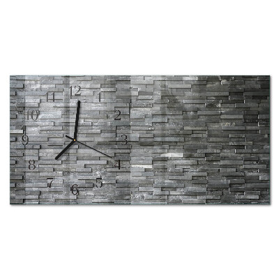 Horizontale glas wanduhr Steinstruktur