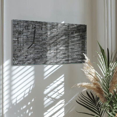 Horizontale glas wanduhr Steinstruktur