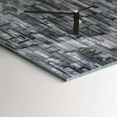 Horizontale glas wanduhr Steinstruktur