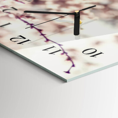 Glas wanduhr mit motiv horizontal Kirschblüten